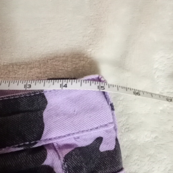 Purple and Black Cow Print Wide Leg Pants 15 Inch Waist LIKE NEW! - Picture 6 of 8